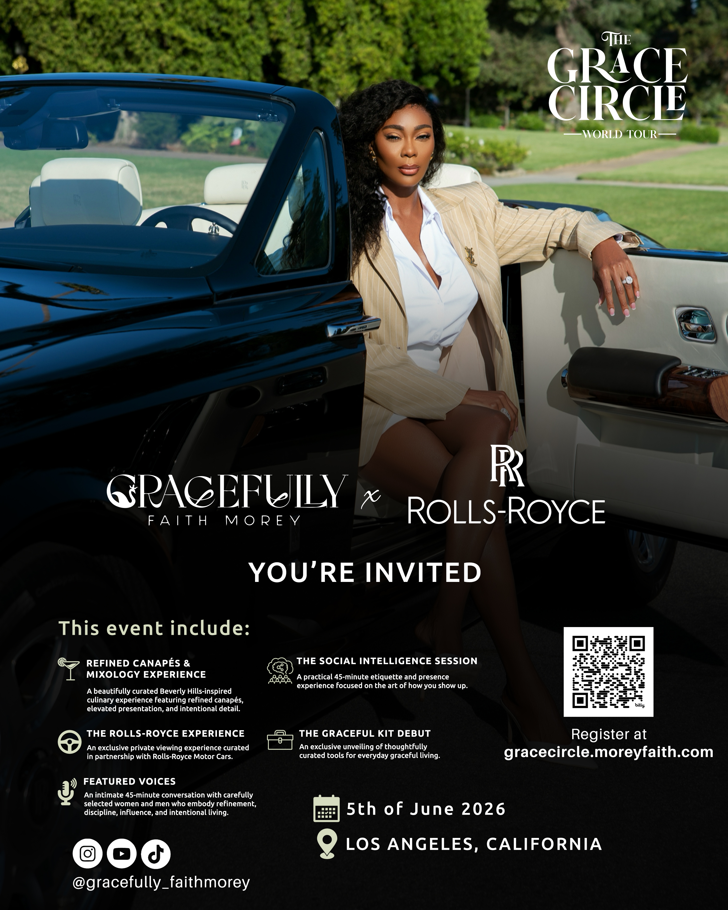 The Grace Circle World Tour invitation with Gracefully Faith Morey and Rolls-Royce